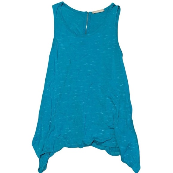 Olivia Moon Blue Asymmetrical Tank Top - Picture 1 of 7